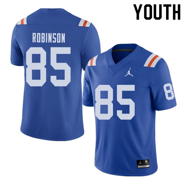 NCAA Florida Gators James Robinson Youth #85 Jordan Brand Alternate Royal Throwback Stitched Authentic College Football Jersey NDB0464EB